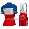 Set Fietsshirt + Korte Koersbroek 2017 FDJ Frans kampioenschap Dames
